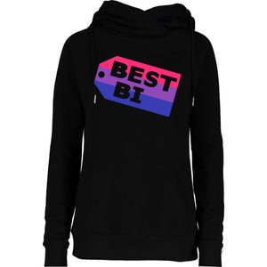 Bi Striped Best Bi, Distressed Relaxed Fit Womens Funnel Neck Pullover Hood