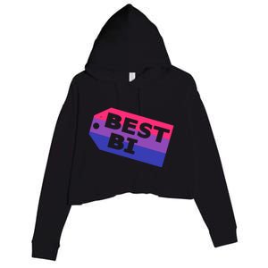 Bi Striped Best Bi, Distressed Relaxed Fit Crop Fleece Hoodie