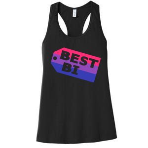 Bi Striped Best Bi, Distressed Relaxed Fit Women's Racerback Tank