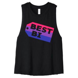 Bi Striped Best Bi, Distressed Relaxed Fit Women's Racerback Cropped Tank