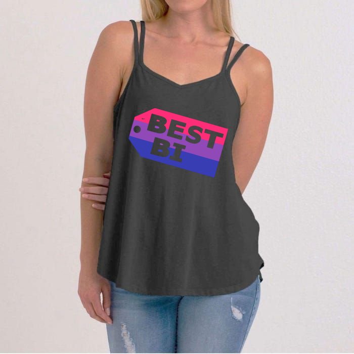 Bi Striped Best Bi, Distressed Relaxed Fit Women's Strappy Tank