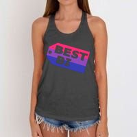 Bi Striped Best Bi, Distressed Relaxed Fit Women's Knotted Racerback Tank