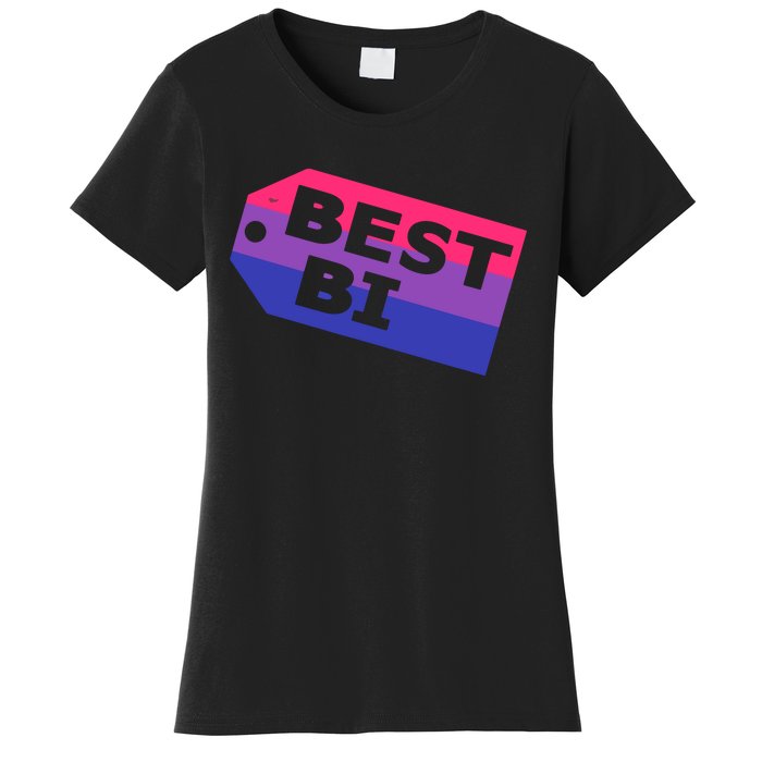 Bi Striped Best Bi, Distressed Relaxed Fit Women's T-Shirt