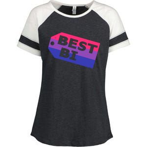 Bi Striped Best Bi, Distressed Relaxed Fit Enza Ladies Jersey Colorblock Tee