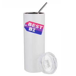 Bi Striped Best Bi, Distressed Relaxed Fit Stainless Steel Tumbler