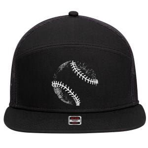 Baseball Silhouette Baseball Ball Meaningful Gift 7 Panel Mesh Trucker Snapback Hat