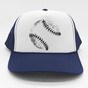 Baseball Silhouette Baseball Ball Meaningful Gift Trucker Hat