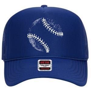 Baseball Silhouette Baseball Ball Meaningful Gift High Crown Mesh Back Trucker Hat