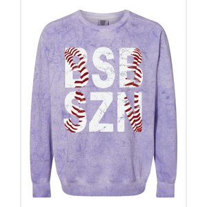 BSB SZN Baseball Season Distressed Colorblast Crewneck Sweatshirt