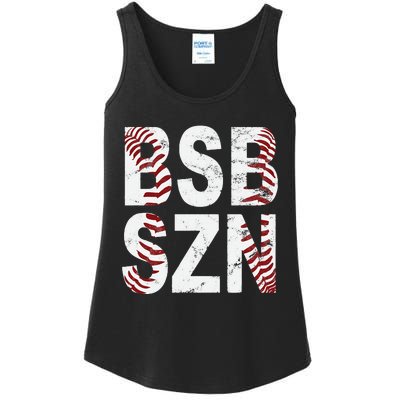 BSB SZN Baseball Season Distressed Ladies Essential Tank