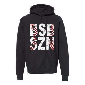 BSB SZN Baseball Season Distressed Premium Hoodie