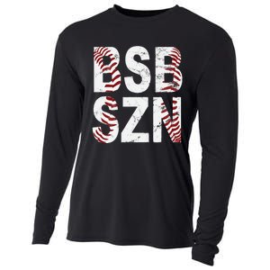 BSB SZN Baseball Season Distressed Cooling Performance Long Sleeve Crew