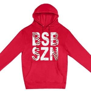 BSB SZN Baseball Season Distressed Premium Pullover Hoodie