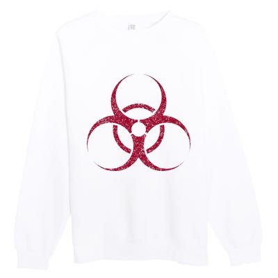 Biohazard Symbol Biological Hazard Warning Sign Premium Crewneck Sweatshirt