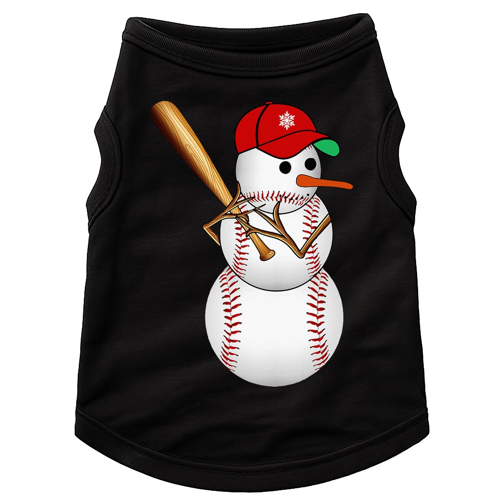 Baseball Snowman Balls Snow Christmas Xmas Gifts Doggie Tank