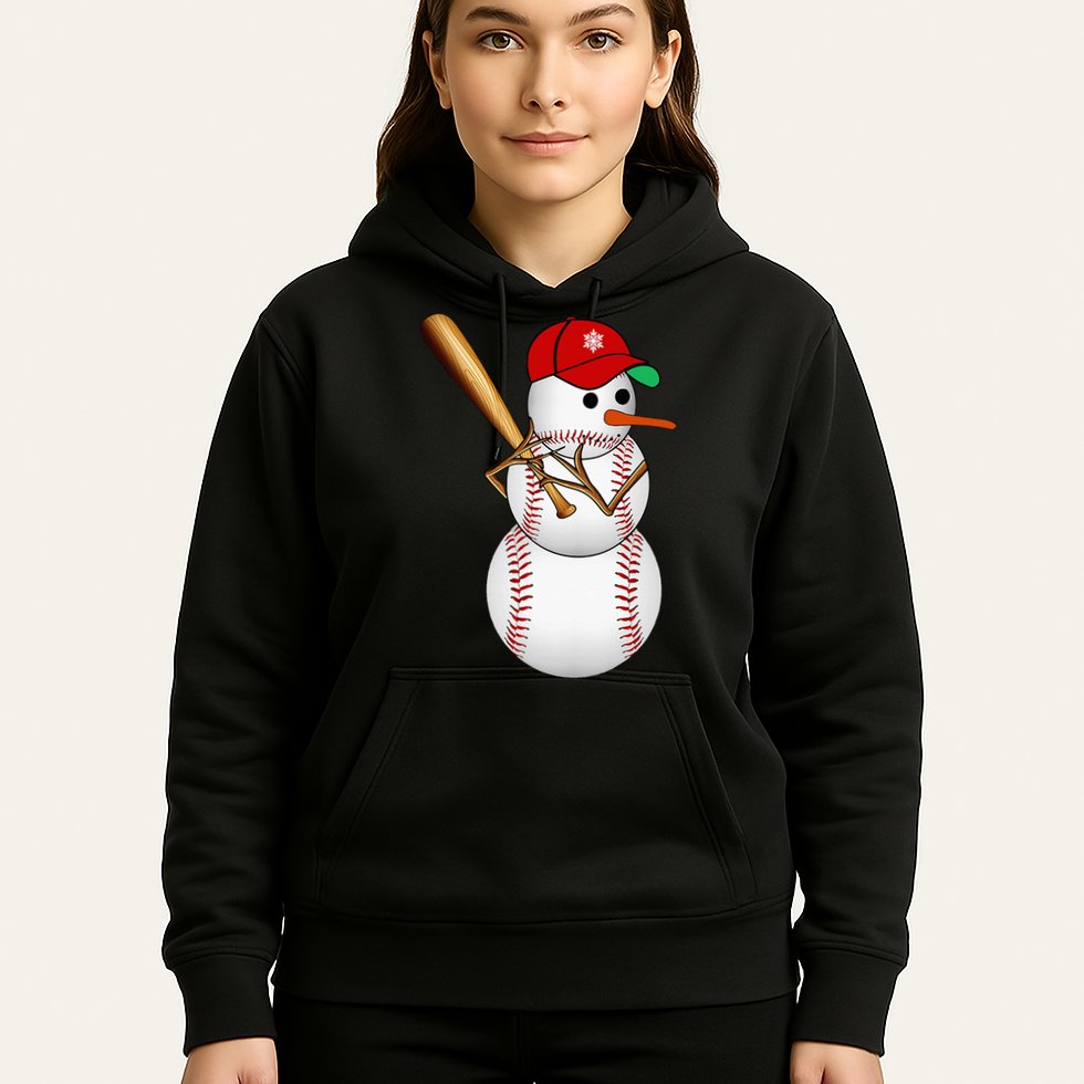 Baseball Snowman Balls Snow Christmas Xmas Gifts Hoodie