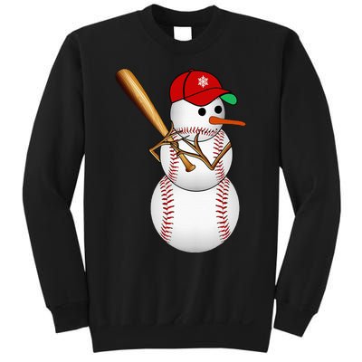 Baseball Snowman Balls Snow Christmas Xmas Gifts Sweatshirt