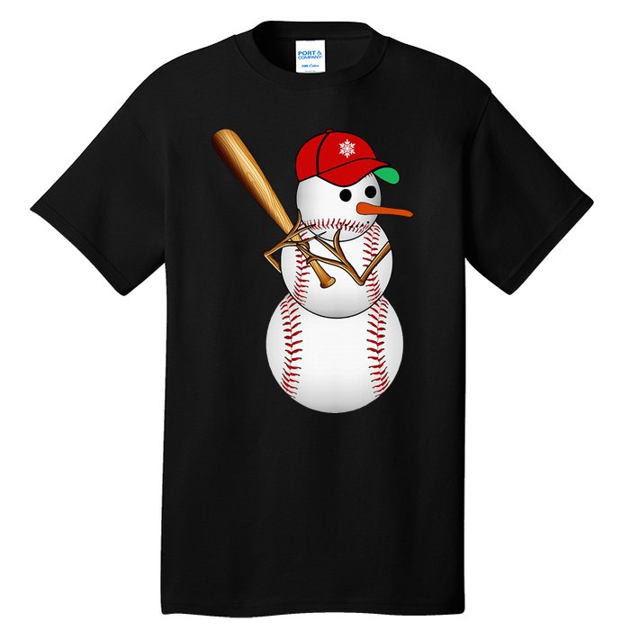 Baseball Snowman Balls Snow Christmas Xmas Gifts Tall T-Shirt