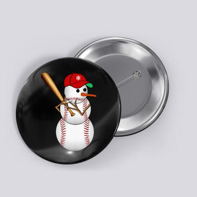 Baseball Snowman Balls Snow Christmas Xmas Gifts Button