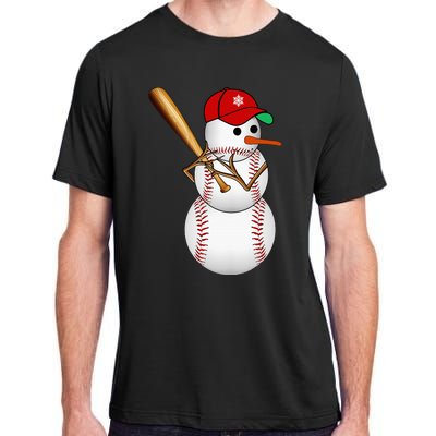 Baseball Snowman Balls Snow Christmas Xmas Gifts Adult ChromaSoft Performance T-Shirt