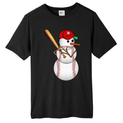 Baseball Snowman Balls Snow Christmas Xmas Gifts Tall Fusion ChromaSoft Performance T-Shirt