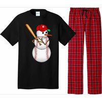 Baseball Snowman Balls Snow Christmas Xmas Gifts Pajama Set