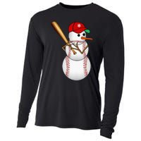 Baseball Snowman Balls Snow Christmas Xmas Gifts Cooling Performance Long Sleeve Crew