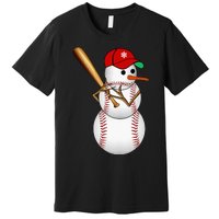 Baseball Snowman Balls Snow Christmas Xmas Gifts Premium T-Shirt