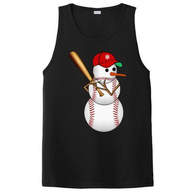 Baseball Snowman Balls Snow Christmas Xmas Gifts PosiCharge Competitor Tank