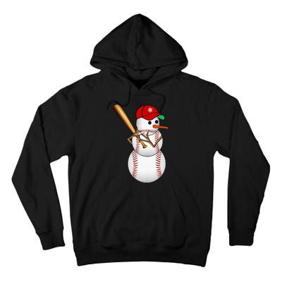 Baseball Snowman Balls Snow Christmas Xmas Gifts Tall Hoodie