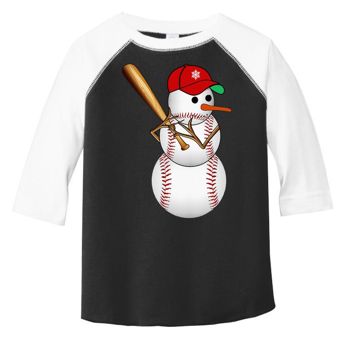 Baseball Snowman Balls Snow Christmas Xmas Gifts Toddler Fine Jersey T-Shirt
