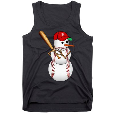 Baseball Snowman Balls Snow Christmas Xmas Gifts Tank Top