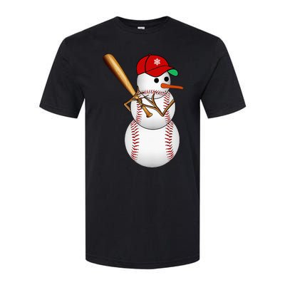 Baseball Snowman Balls Snow Christmas Xmas Gifts Softstyle® CVC T-Shirt