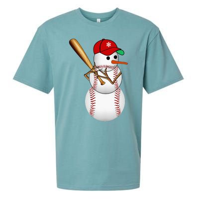 Baseball Snowman Balls Snow Christmas Xmas Gifts Sueded Cloud Jersey T-Shirt