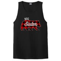 Big Sister Bear Red Buffalo Plaid Matching Family PosiCharge Competitor Tank