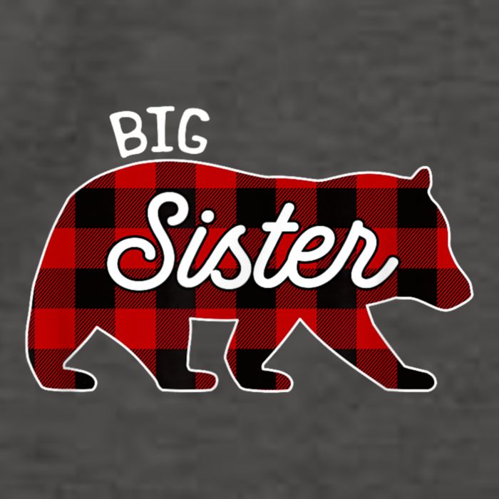 Big Sister Bear Red Buffalo Plaid Matching Family Vector Backpack