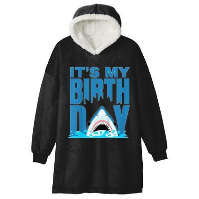 Blue Shark Birthday Shark Bite Its My Birthday Hooded Wearable Blanket