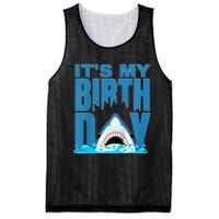 Blue Shark Birthday Shark Bite Its My Birthday Mesh Reversible Basketball Jersey Tank