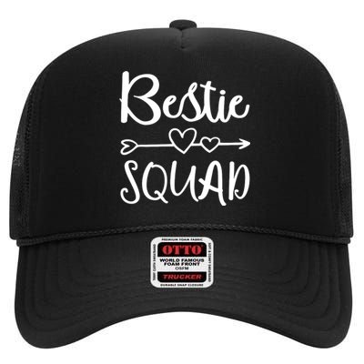 Bestie Squad Best Friend Forever For Love Women Girl High Crown Mesh Back Trucker Hat