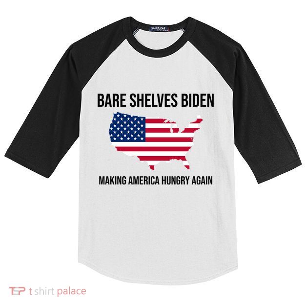 Bare Shelves Biden #EmptyShelvesJoe Kids Colorblock Raglan Jersey