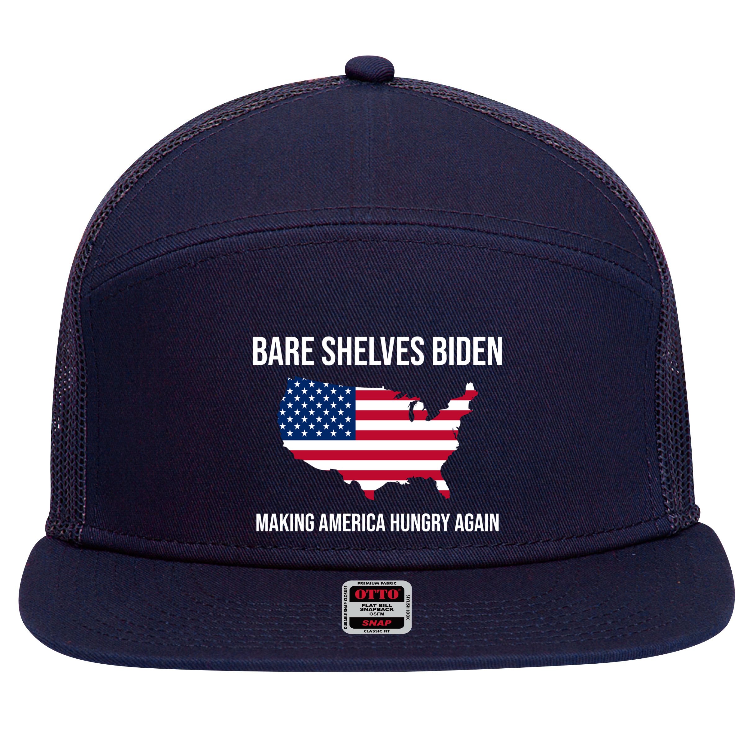 Bare Shelves Biden #EmptyShelvesJoe 7 Panel Mesh Trucker Snapback Hat