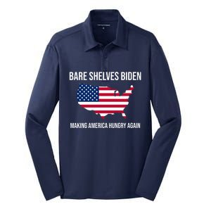 Bare Shelves Biden #EmptyShelvesJoe Silk Touch Performance Long Sleeve Polo