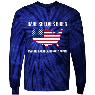 Bare Shelves Biden #EmptyShelvesJoe Tie-Dye Long Sleeve Shirt