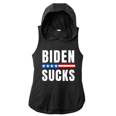 Biden Sucks Ladies PosiCharge Tri-Blend Wicking Draft Hoodie Tank