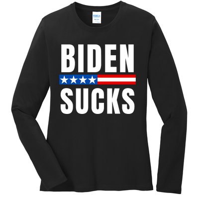 Biden Sucks Ladies Long Sleeve Shirt