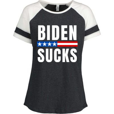 Biden Sucks Enza Ladies Jersey Colorblock Tee