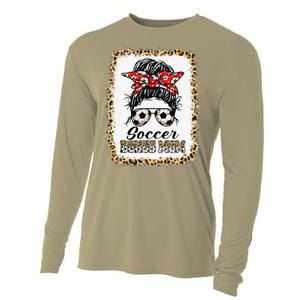 Bleached Soccer Bonus Mom Messy Bun Game Day Mother's Day Cooling Performance Long Sleeve Crew