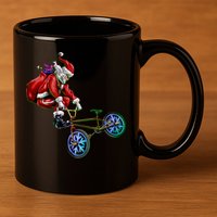 BMX Santa 11oz C Handle Ceramic Mug