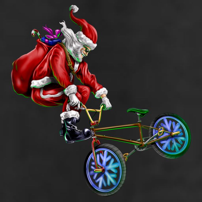 BMX Santa 11oz C Handle Ceramic Mug