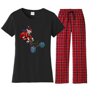 BMX Santa Women's Flannel Pajama Set